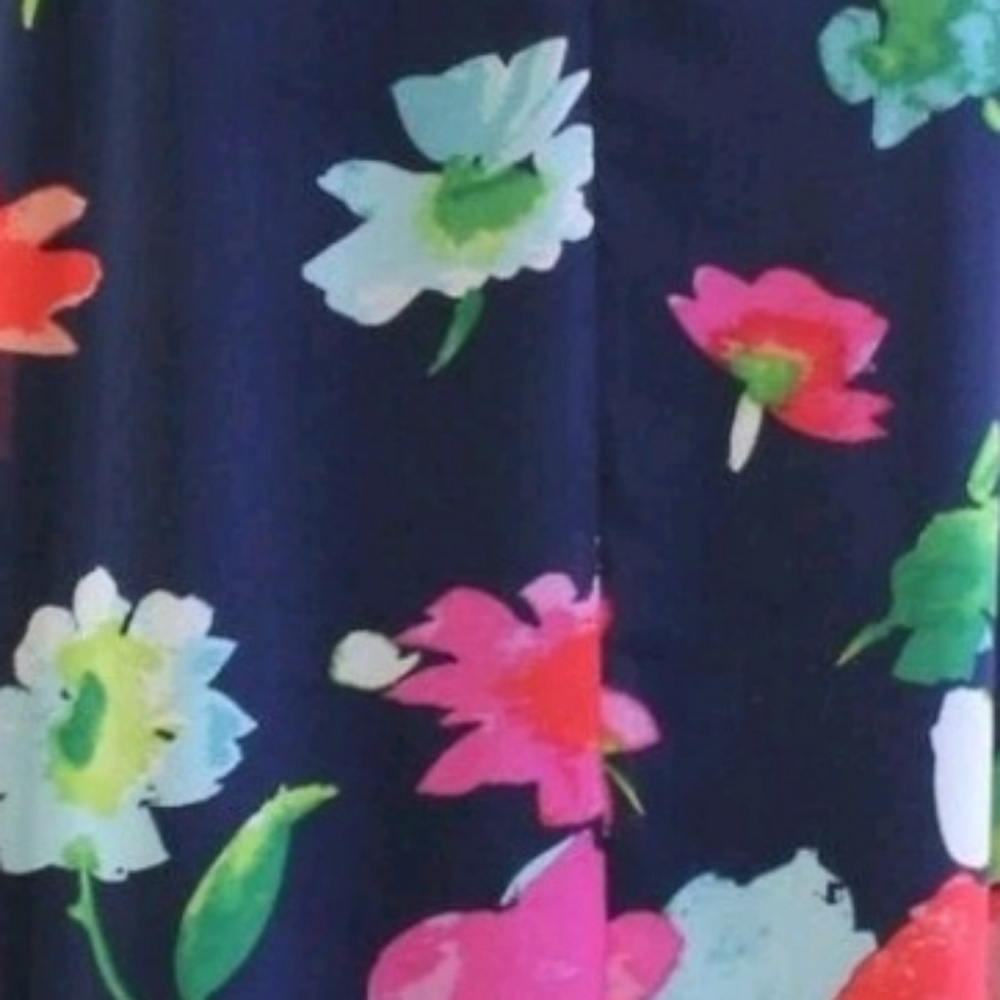 Betsey Johnson Vibrant Floral Fit & Flare Dress – Navy Multicolor Bloom Print 12 - Picture 5 of 9